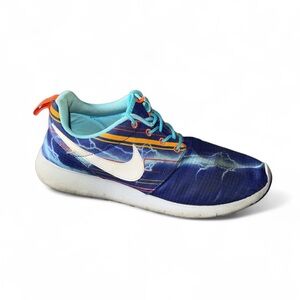Nike Roshe One Print Lightning Sneakers Youth 6.5Y Women’s 8 Blue Multi‎ Color